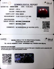 4.93/CT Natural Neo Burma Ruby with Govt. Lab Certificate (3441)